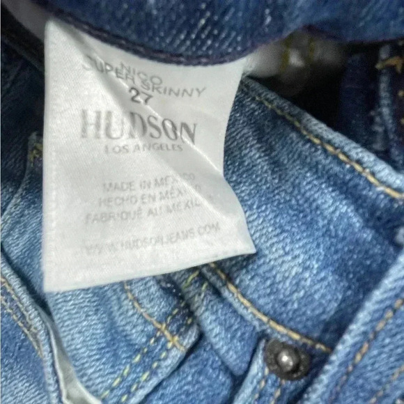 Hudson Nico Super Skinny Distressed Raw Hem Jeans  Size 27 - Picture 8 of 10